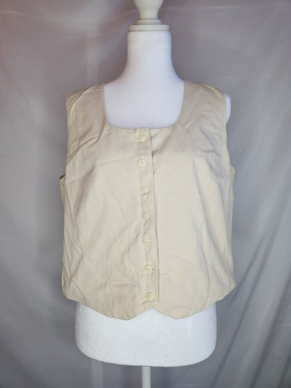 Cream Button Up Vest